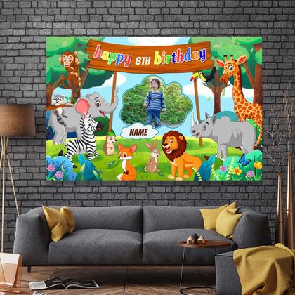 Imagem de Banner de decorações de festa de aniversário SAVIYA Jungle Safari