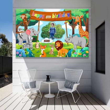 Imagem de Banner de decorações de festa de aniversário SAVIYA Jungle Safari