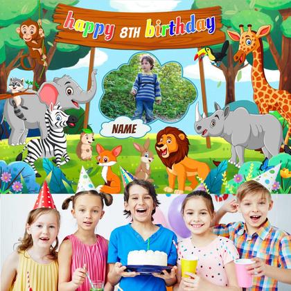 Imagem de Banner de decorações de festa de aniversário SAVIYA Jungle Safari
