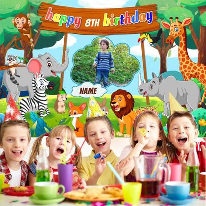 Imagem de Banner de decorações de festa de aniversário SAVIYA Jungle Safari