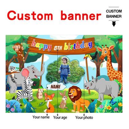 Imagem de Banner de decorações de festa de aniversário SAVIYA Jungle Safari