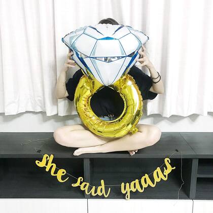 Imagem de Banner de decorações de festa de noivado Dadam She Said Yes