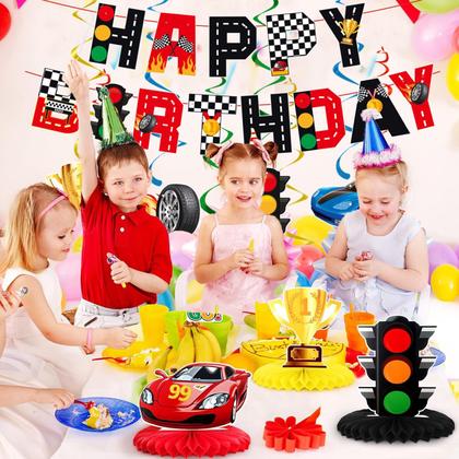 Imagem de Banner de Festa de Aniversário Hot Wheels para Meninos