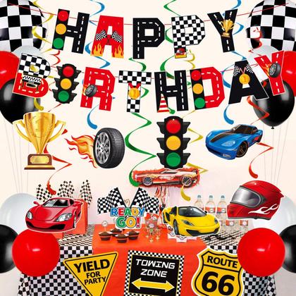 Imagem de Banner de Festa de Aniversário Hot Wheels para Meninos