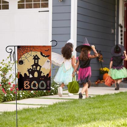 Imagem de Banner de jardim de Halloween com impressão frente e verso Banner ao ar livre 30,5 x