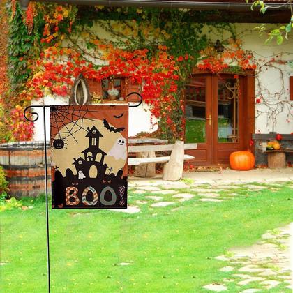 Imagem de Banner de jardim de Halloween com impressão frente e verso Banner ao ar livre 30,5 x