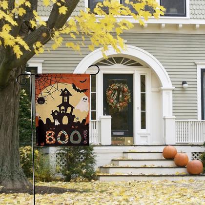 Imagem de Banner de jardim de Halloween com impressão frente e verso Banner ao ar livre 30,5 x