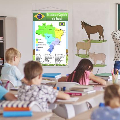 Imagem de Banner Educativo Estados Capitais do Brasil Didático 60x90cm