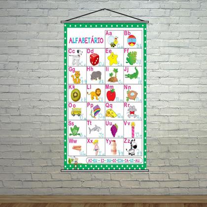 Imagem de Banner Escolar Pedagógico - Alfabetário Cursivo 120X65Cm