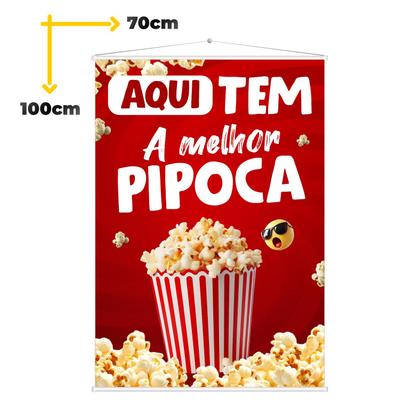 Imagem de Banner Faixa Lona Aqui Tem Pipoca Divulgação 100x30