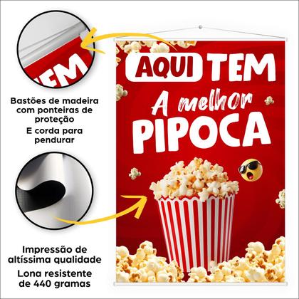 Imagem de Banner Faixa Lona Aqui Tem Pipoca Divulgação 100x30