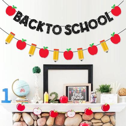 Imagem de BANNER FHGG Volta às Aulas Preto com Glitter Pré-Montado
