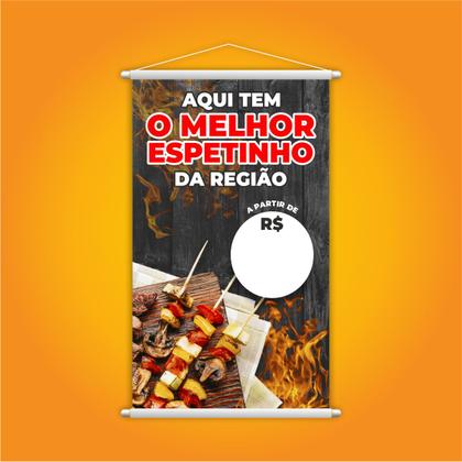 Imagem de Banner Melhor Espetinho Carne Preço Fundo Branco Grande