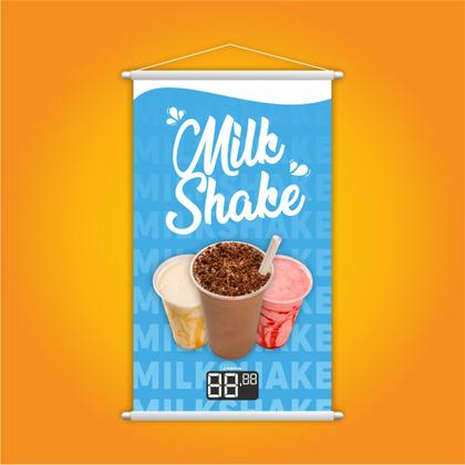 Imagem de Banner Milk Shake Bebida Gelada Sorveteria Preço 60x40cm