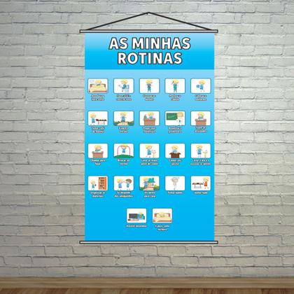 Imagem de Banner Pedagógico Minhas Rotinas para Menino 80x50cm