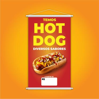 Imagem de Banner Temos Hot Dog Diversos Sabores Lanche Preço Grande