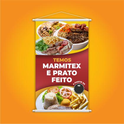 Imagem de Banner Temos Marmitex e Prato Feito Restaurante 60x40cm