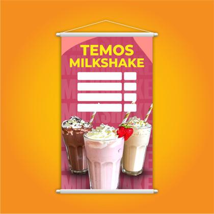 Imagem de Banner Temos Milkshake Diversos Sabores Preço 60x40cm