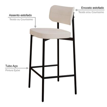 Imagem de Banqueta Alta Alloa com Estrutura Preta