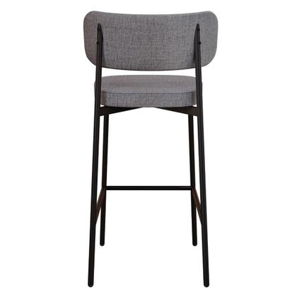 Imagem de Banqueta Alta Bar Estofada Ella M25 Linho Cinza/Preto - Mpozenato