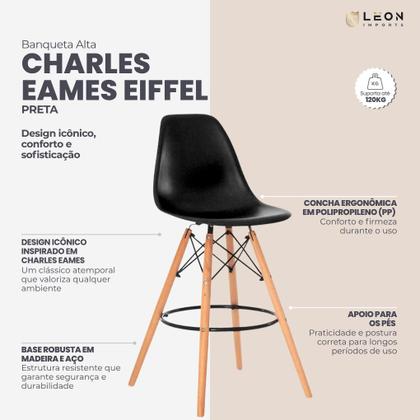 Imagem de Banqueta Alta Charles Eames Eiffel 133BPP