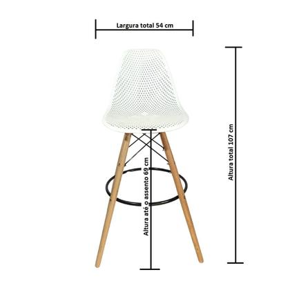 Imagem de Banqueta Alta ColmeiaCharles Eames Eiffel 133PPF BRANCA