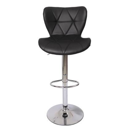 Imagem de Banqueta Alta Com Encosto Alto Estofado Para Cozinha Americana Balcão Bancada Ilha Formiga Preta