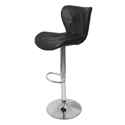 Imagem de Banqueta Alta Com Encosto Alto Estofado Para Cozinha Americana Balcão Bancada Ilha Formiga Preta