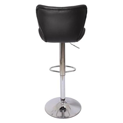 Imagem de Banqueta Alta Com Encosto Alto Estofado Para Cozinha Americana Balcão Bancada Ilha Formiga Preta