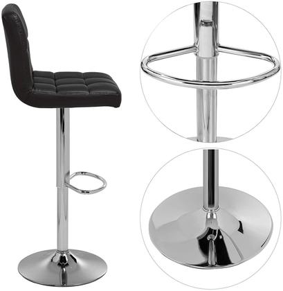 Imagem de Banqueta Alta Cozinha Bancada Giratória Estofada Preta Kit 2 Un