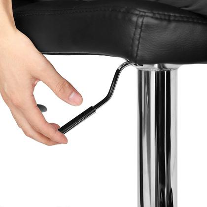 Imagem de Banqueta Alta Cozinha Bancada Giratória Estofada Preta Kit 4 Un