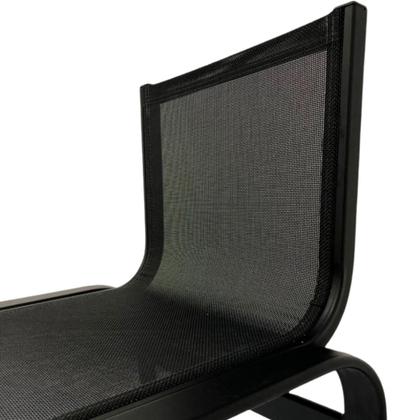 Imagem de Banqueta Alta De Alumínio Tela Sling Para Bancada Cozinha Bar Preta