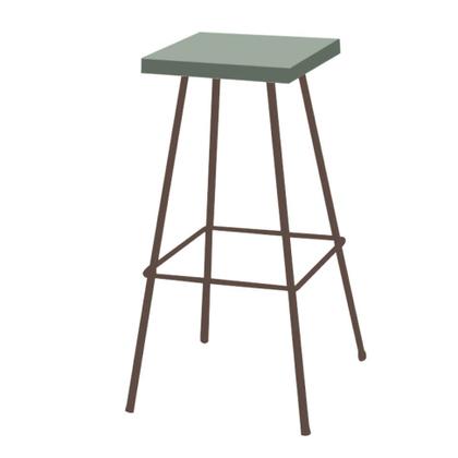 Imagem de Banqueta Alta Eliza 75cm Industrial Para Cozinha Ferro Marrom 100% MDF Verde - Ahazzo Móveis