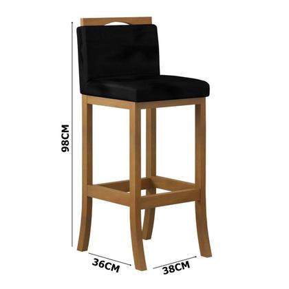 Imagem de Banqueta Alta em Madeira Maciça Londres