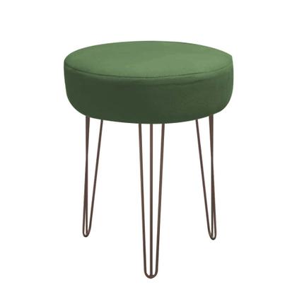 Imagem de Banqueta Alta Julia Industrial 55cm Ferro Verde Suede Verde - Ahazzo Móveis