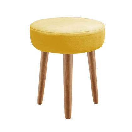 Imagem de Banqueta Alta Julia Industrial 55cm Pé Palito Imbuia Suede Amarelo - Ahz Móveis