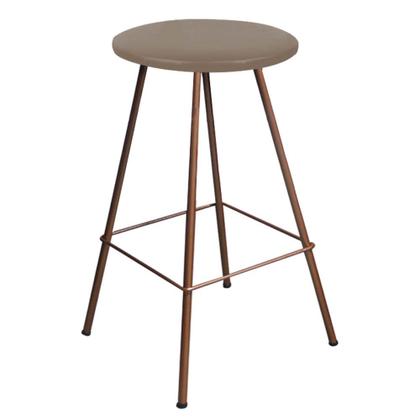 Imagem de Banqueta Alta Loni Eiffel Industrial Cozinha Bar Balcão Bistrô Ferro Bronze Suede Bege - Ahazzo Móveis