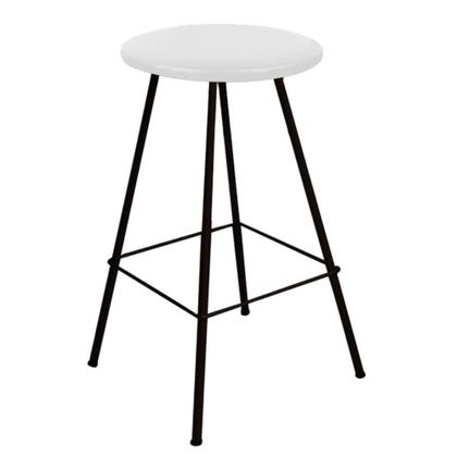 Imagem de Banqueta Alta Loni Eiffel Industrial Cozinha Bar Balcão Bistrô Ferro Preto Suede Branco - Ahazzo Móveis