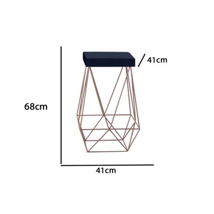 Imagem de Banqueta Alta Lucy Com Armação Preto Com Tecido Suede
