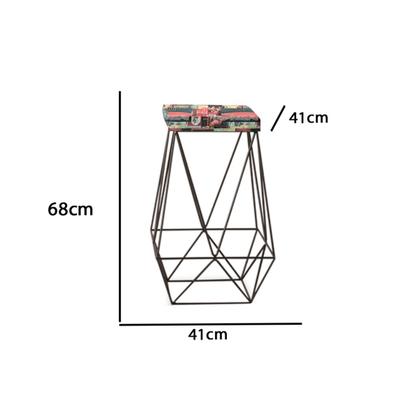 Imagem de Banqueta Alta Lucy Com Armação Preto Com Tecido Suede