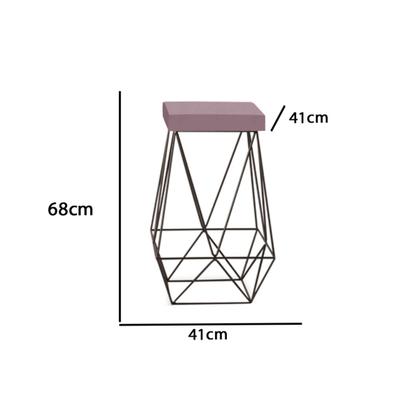 Imagem de Banqueta Alta Lucy Com Armação Preto Com Tecido Suede