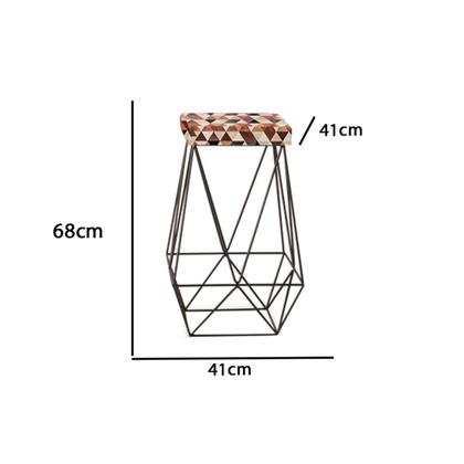 Imagem de Banqueta Alta Lucy Com Armação Preto Com Tecido Suede