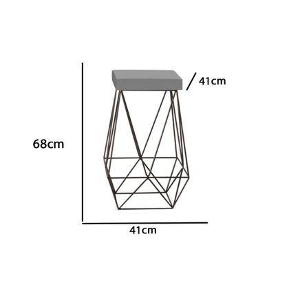 Imagem de Banqueta Alta Lucy Com Armação Preto Com Tecido Suede