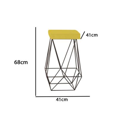 Imagem de Banqueta Alta Lucy Com Armação Preto Com Tecido Suede