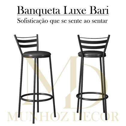Imagem de Banqueta Alta para Cozinha e Balcão com Encosto Luxe Bari -
