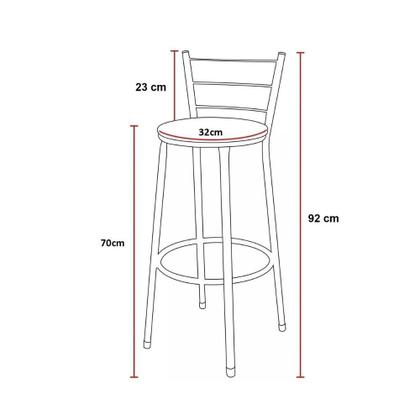 Imagem de Banqueta Alta Para Cozinha Preta Epoxi Assento Preto