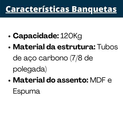 Imagem de Banqueta Alta Preta com Encosto para Cozinha Assento Preto Fortmix