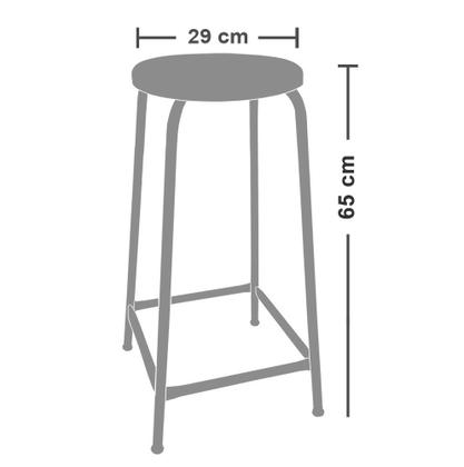 Imagem de Banqueta Banco Alta 65cm Empilhavel Para Cozinha Balcão Bar Preta
