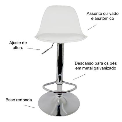 Imagem de Banqueta Banco Eiffel Preta Design Moderno Conforto e Sofisticação para Ambientes Cozinha Churrasqueira Sala