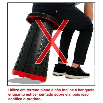 Imagem de Banqueta Banco Retrátil Portátil Camping Ajustável